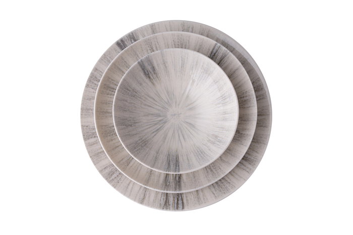 Hermia GBSATN24KY4R3869 Vajilla de Porcelana 24 Piezas para Experiencia Gastronómica Elegante y Funcional, Apta para Lavavajillas y Microondas